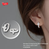 Cross Huggies Hoop Earrings
