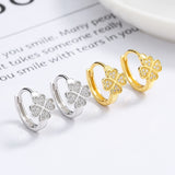 Clovers Diamonte Huggies Hoop Earrings