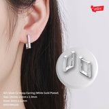 Square Diamonte Huggies Hoop Earrings