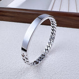 S999 Curb Chain Plate Open Bangle光面编织手镯