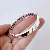 S999 Curb Chain Plate Open Bangle光面编织手镯