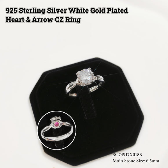 Diamonte Heart and Arrow Adjustable Ring