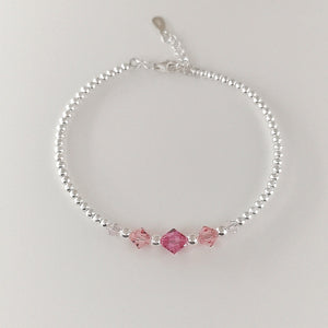 Pink Crystal Beads Bangle