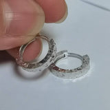 Celeste White Gold Hammered Hoops