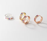 Colourful CZ Stone Hoop Earrings