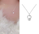Sparkling Heart Outline Necklace