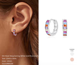 Colourful CZ Stone Hoop Earrings
