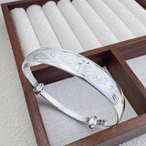 S999 Auspicious Silver Adjustable Bangle