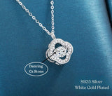 Lucky Clovers Dancing Stone Pendant Necklace Set