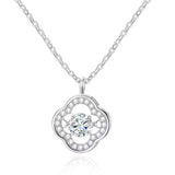Lucky Clovers Dancing Stone Pendant Necklace Set