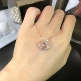 Rose Gold Dancing Stone Necklace Set