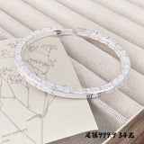 S999 Auspicious Silver Adjustable Bangle 平安招财足银手镯
