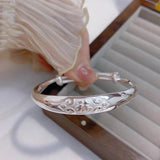 S999 Plain Adjustable Bangle 双卜光面福字手