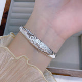 S999 Plain Adjustable Bangle 双卜光面福字手
