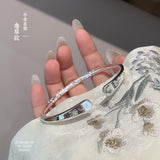 S999 Plain Adjustable Bangle 光面卷草纹平安喜乐手镯