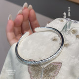 S999 Plain Adjustable Bangle 光面卷草纹平安喜乐手镯