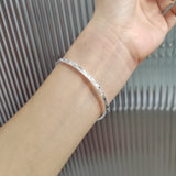 S999 Frosty Silver Open Bangle碎冰冰