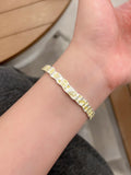 S999 Wealthy Cat Open Bangle 描金凹凸吉言猫开口手镯