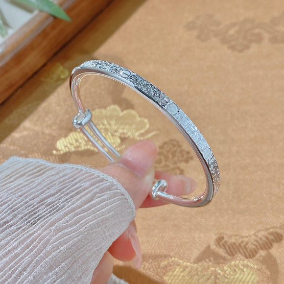 Minimalist Ice-Cut Adjustable Bangle