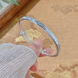 Minimalist Ice-Cut Adjustable Bangle