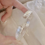 S999 Silver Mantra Open Bangle 福字款