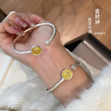 S999 Wealth Silver Open Bangle