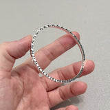 999 Fine Silver Ice-Cut Triple-Face Bangle