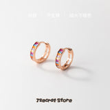 Colourful CZ Stone Hoop Earrings
