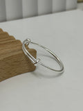 999 Silver Plain Smooth Rounded Baby Bangle