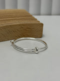 999 Silver Plain Smooth Rounded Baby Bangle