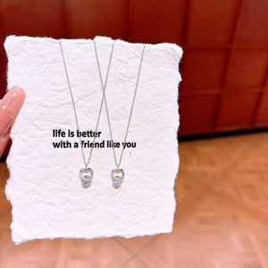 Sparkling Heart Outline Necklace