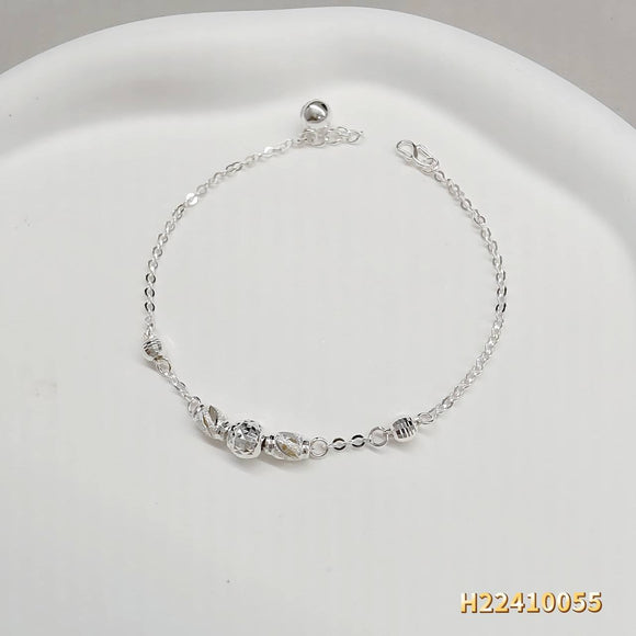 Silver Bead and Bell Bracelet
