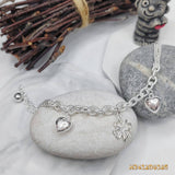 Whimsical Heart and Four-Leaf Clover Bracelet