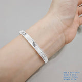 S999 Graceful Calligraphy Open Bangle