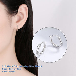 Bamboo Huggies Hoop Earrings