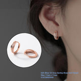 Shining Stone Hoops Huggie Earrings