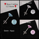 Rose Cutting Stone Stud Earrings