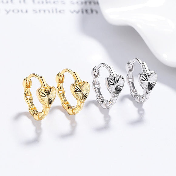 Eternal Heart Huggies Hoop Earrings
