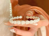 S999 Pure Silver Rose Bloom Open Bangle