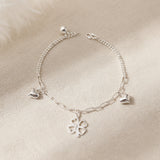 Luna Heart & Clover Charms Bracelet