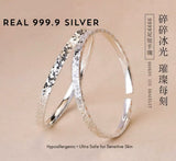 999 Fine Silver Ice-Cut Triple-Face Bangle