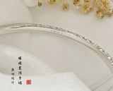 999 Fine Silver Ice-Cut Triple-Face Bangle