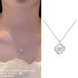 Lucky Clovers Dancing Stone Pendant Necklace Set