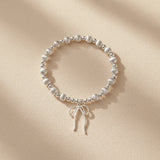 990 Silver Beaded Ribbon Bracelet