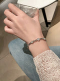 Lace and Bloom Bangle 镀白金白贝四叶草手镯