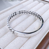 S999 Curb Chain Plate Open Bangle光面编织手镯