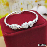 S925 Abacus Bangle BG2035 纯银算盘貔貅手环