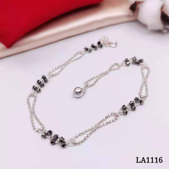 Black Crystal Anklet LA1116