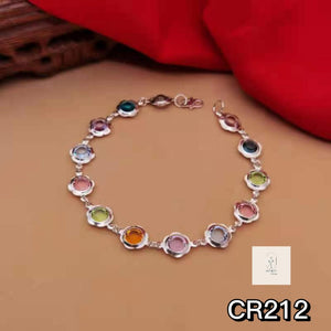 CR212 Colourful Crystal Bracelet 彩色水晶纯银手链