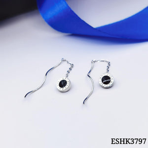 Black and Silver Drop Earrings ESHK3797